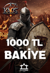 Zeugma Game Kaos - 1000 TL Bakiye + 250 TL Bonus Bakiye